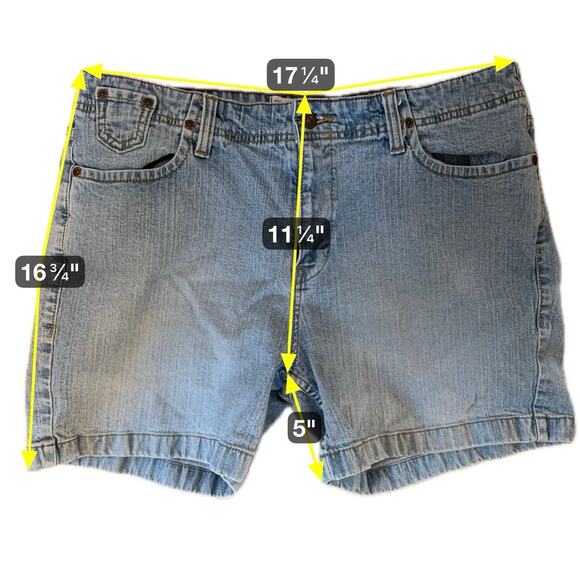 Levi Strauss Signature Stretch Denim Shorts Misses 16 Light Wash Casual - Picture 7 of 7